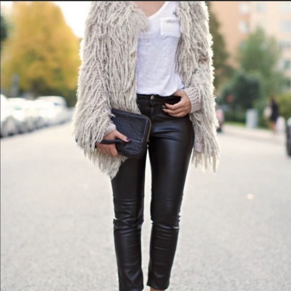 The Limited High Rise Genuine Leather pants 6(27)